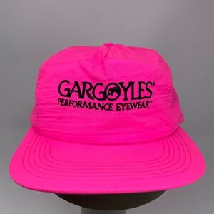 Vintage Gargoyles Performance Eyewear Neon Pink Nylon Snapback Hat 90s Cap Rare